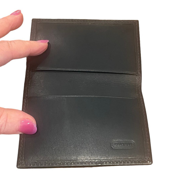 COACH Black Leather Card Holder Wallet - Unisex - Picture 3 of 13